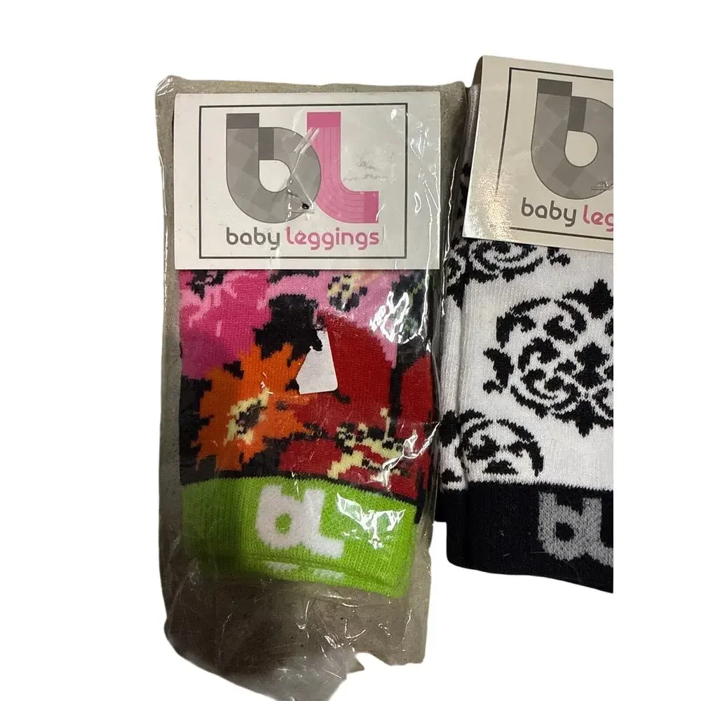 “BABY LEGGINGS” crawling socks, leggings - girls - NEW, bundle of 3